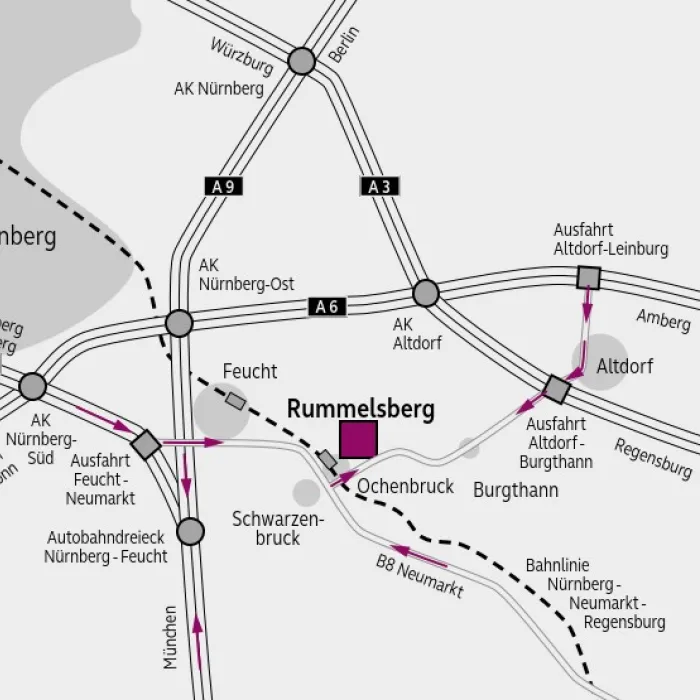 Südöstlich von Nürnberg liegt Schwarzenbruck mit seinem Ortsteil Rummelsberg